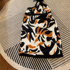 Eloquii Black and Orange Midi Dress